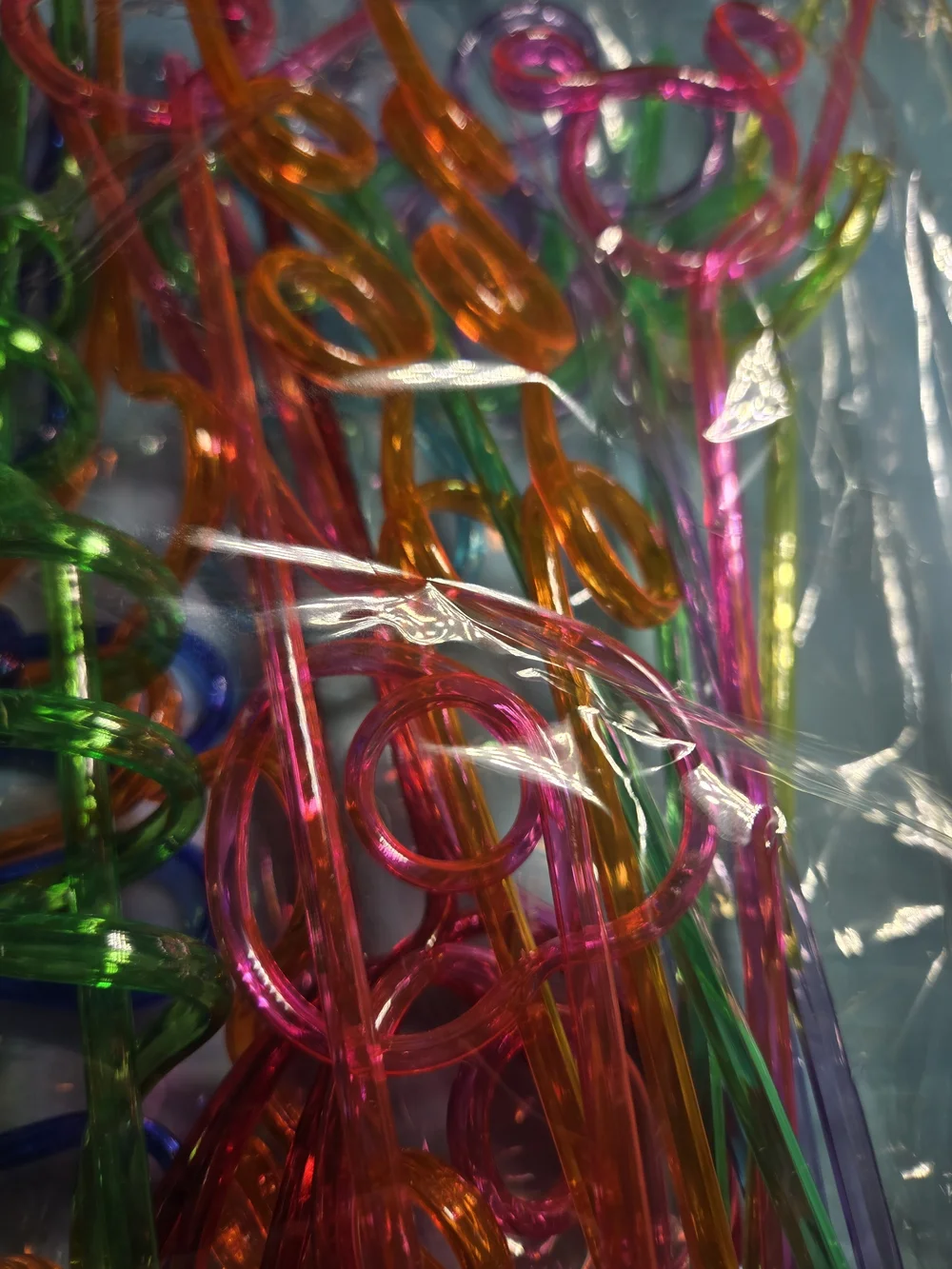 24 Pcs Silly Crazy Straws for Kids Reusable Plastic Loop Curly Crazy Drinking St